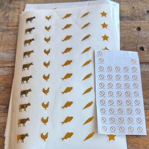 Gold Animal and Star Stickers